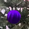 Venda Quente Bolas Decorativas de Natal Plástico Pintado Bolas Aveludadas Bolas para Pendurar na Árvore de Natal Enfeites Suprimentos para Decoração de Cena