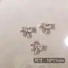 Arte de Uñas Transfronterizo Ultra Brillante Circonita Lazo Plateado Decoración de Uñas Celebridad de Internet Popular Venta Caliente Mariposa Pequeña Accesorios para Uñas Al por Mayor