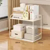 Estante móvel, cesto de armazenamento sob a mesa, solução de armazenamento doméstico para mesas, carrinho com rodas, organizador de estante