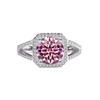 Anillo de Lujo Cuadrado de Plata S925 Transfronterizo con Moissanita de Color para Mujer Plata Esterlina Platino Simulación de Diamante Diamante Venta al por Mayor