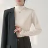 Camiseta Térmica Personalizada para Mujer, Nuevo Estilo Otoño e Invierno, Camiseta de Manga Larga de Alta Gama para Mujer, Capa Interior de Cachemira Sintética, Corte Ajustado, Sudadera Cálida