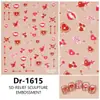 Redanco5D Relieve Ins Populares Pegatinas para Uñas Día de San Valentín Labios Rojo Fuego Pegatinas Estéreo para Uñas Dr1616