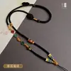 Colgante de Paz y Alegría Tejido Artesanal Antiguo con Cuerda para Colgar Diseño Original de Ocho Hilos Amuleto Budista Colgante de Jade con Cuerda Estilo Nuevo
