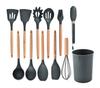 Conjunto de 12 peças Espátula de cozinha Conjunto de utensílios de cozinha em barril Kit de cozinha
