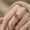 Fog Lin Taiyin Yanzi Jade Hetian Superfície de Ovo Qingshui Anel Ajustável Luz de Anel Luxo High-end Retrô Outlet de Fábrica