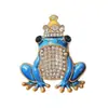 Moda europeia e americana comércio exterior broche de sapo versátil com strass completo broche de animal de desenho animado da fábrica de origem, item popular em estoque na Temu
