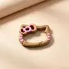 Hebilla de resorte con forma de lazo y efecto de goteo de aceite de color caramelo, accesorio DIY, conector de hebilla colgante para bolsa de dibujos animados lindo