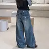Pantalones vaqueros rectos de moda estilo coreano para niñas y camisa básica elegante de manga larga para niños, nueva colección otoño 2026