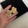 Brincos personalizados de moda europeia e americana 18K cobre banhado a ouro vintage padrão geométrico brinco de brinco leve brincos de luxo de alta qualidade atacado