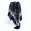 Cinturón de Cuero Negro Dorado Bufanda de Seda de Moda Cadena Transfronteriza de Lujo Ligero Estampado de Cadena Bufanda Cuadrada al por Mayor Pañuelo para la Cabeza Envoltura para el Pecho Satín de Seda Artificial para Mujer