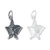 S925 Sterling Silver Estilo Chinês Dupla Borboleta Pingente Vintage Borboleta Pingente DIY Frisado Corda Pulseira Colar Pingente