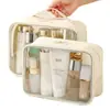Bolsa de Cosméticos de Gran Capacidad, Neceser Impermeable de PVC, Bolsa Organizadora de Cosméticos Portátil para Viaje, Bolsa de Almacenamiento Portátil Visible