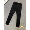 Sanlida Jeans Americanos de Calle Celebridad de Internet Estrellado Diamante Caliente Negro Elástico Pierna Pequeña Marca de Tendencia para Hombre Cielo Estrellado