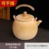 Bule de cerâmica de grande capacidade, bule de cozimento a lenha com alça, fogareiro para chá ao ar livre, aquecedor de chá, chaleira única para ferver água