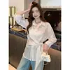 Comercio Exterior Ropa de Mujer Toma Real 2026 Verano Nuevo Estilo Coreano Versátil Holgado Manga Larga Tencel Protección Solar Camisa Top de Mujer Verano