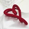 Pinza Grande de Terciopelo Otoño e Invierno Pinza para el Pelo Flockada Superficie de Terciopelo Rojo Grande Accesorios de Año Nuevo Accesorios para el Cabello Pinza de Tiburón Venta al por Mayor