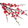 Simulación de flor de ciruelo chino wintersweet rama larga única bonsái de ciruelo con decoración de arreglo floral escenario de boda hogar