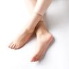 Meias de seda finas mulheres anti-gancho seda verão ultra-fino ponta dos pés invisível Traceless vidro seda Mid-tube meias de cristal meias carnudas