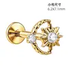 Pendientes de Titanio Jiangtai F136 Sol y Luna Circonita G23 Aleación de Titanio Joyería para Piercings en el Cuerpo Pendientes