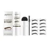 Conjunto de Carimbo para Sobrancelhas Zephoco Cinza e Preto, Maquiagem para Sobrancelhas, Coloração Natural, Correção e Preenchimento de Sobrancelhas, Não Borra Facilmente