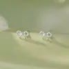 Aretes de Plata Pura S925 con Gancho Francés y Circonita para Mujer, Dulces y Populares, Lujo Ligero con un Toque de Alta Gama, Mayoreo