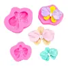 Moldes de silicona grandes y pequeños con forma de flor de orquídea para ambientadores de coche DIY, adornos de yeso y moldes de fondant de chocolate