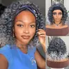 Comercio Exterior de Amazon Moda Europea y Americana Peluca Diadema para Mujeres Africanas Cabello Negro Pequeño Rizado Tubo para Envolver Cabeza Retorcido Esponjoso Explosivo