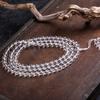 Pulsera de cristal blanco natural de 7 mm 108 cuentas pulsera rosario collar cuatro anillos no son demasiado pequeños