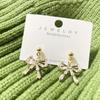 Nuevos Pendientes de Perlas Rojas de Moda con Lazo, Estilo Coreano para Mujer, Personalidad Inmortal, Diseño Mori, Pendientes con Aguja de Plata S925