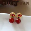 Novos Brincos de Ágata e Pérola Estilo Chinês com Toque de Luxo, Versáteis Brincos de Prata para Mulheres, Populares no Ano de Nascimento