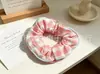 Laços de Cabelo Florais Fofos e Doces, Scrunchies Grandes, Laços de Cabelo Estilo Coreano com Borda Xadrez, Suprimento para Loja de Acessórios, Direto da Fábrica de Origem