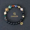 Venta Caliente de AliExpress Pulsera de Ocho Planetas Doce Constelaciones Pulsera de Piedra Mate con Cuentas Pulsera de Planeta 12 Constelaciones