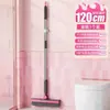 Cepillo para suelos, cepillo para ranuras en forma de V, cepillo para suelos de baño, cepillo de limpieza para baño con mango largo, para fregar azulejos, paredes, esquinas y secar agua
