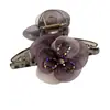 Pinza para el Cabello de Malla con Flores y Cristales, Accesorio para el Cabello de Alta Gama para Mujeres, Pinza para Cola de Caballo, Elegante Accesorio para el Cabello