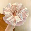 Tecido Fresco Xadrez Floral Prendedor de Cabelo Estilo Coreano Coque Scrunchie Menina Doce Versátil Corda de Cabelo Faixa de Cabelo