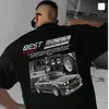 [Código Europeo Transfronterizo] Camiseta de Cuello Redondo Algodón Puro 180g Patrón de Coche y Cerveza--Personalizado