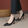 Zapatos Negros Profesionales de Tacón Alto Estilo Nuevo 2026, Piel Suave, Se Pueden Pisar por el Talón, Punta Fina, Tacón de Aguja, Zapatos de Trabajo para Mujer