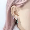 Flores do Riacho Nebuloso: Estilo Luxo Minimalista Flor Pequena de Quatro Pontos Inlay de Cobre Zircônia Alfinete Reto Argola Brinco Henson Joias para Piercing