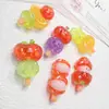 Brochetas de Fruta Transparentes de Hielo Accesorios de Resina DIY Pegamento de Crema Cabeza de Pasador Diadema Funda para Teléfono Móvil Colgante para Llavero Material para Zapatos