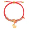 Pulsera de Lujo Lin's Año del Caballo Cuerda Trenzada Estilo Dibujos Animados 2026 Nuevo Pulsera Roja Zodiacal para Niños No se Desvanece