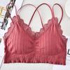 Nova Chegada Sem Costura Bela Volta Envoltório Tubo de Mama-trabalho Sexy Lace Decote Em V Cruz Bela Cinta Traseira Anti-corrida Roupa Interior Leve para Mulheres