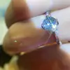 Anillo de diamante de platino AU750 de moissanita anillo de diamante de 1 quilate flor pulsera diamante americano anillo de propuesta para pareja