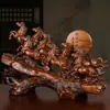 Adornos de Ocho Caballos Estilo Chino Artesanías de Resina Oficina Sala de Estar Gabinete de Vino Decoraciones para el Hogar Adornos Regalos de Inauguración