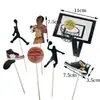 Decoración para Pastel Maestro del Slam Dunk de Baloncesto Adornos Zapatos de Baloncesto para Niños Aro de Baloncesto Tarjeta Plug-in para Pastel de Cumpleaños de Fútbol