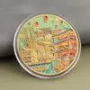 Monedas conmemorativas de ciudades, recuerdos turísticos, monedas coloridas en relieve con paisajes arquitectónicos de Beijing, Shanghái y Nanjing, monedas conmemorativas coleccionables