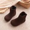 Botines Retro Cortos Estilo Coreano para Niños 2026 Otoño/Invierno Nuevas Llegadas Unisex Color Sólido Versátiles Casuales Botas de Cuero Botas tipo Martin para Niñas