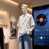 2026 Novo Estilo de Verão Masculino Design Irregular Desconstruído Plissado Camiseta de Manga Curta Top Masculino