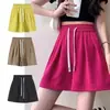 Shorts Feminino Soltos de Cintura Alta Finos Plus-Size para o Verão 2026, Modeladores, de Perna Larga, Soltos, Linha A, Frescos