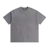 230g Marca da Moda Oversized Vintage Lavado Desgastado Algodão Puro Camiseta Estilo de Rua Peso Pesado Estampa Floco de Neve Unissex Manga Curta