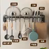 Ganchos de Cocina, Estante de Almacenamiento de Barra Colgante sin Perforación, Ganchos en Fila, Espátula, Cuchara, Portacuchillos, Estante de Almacenamiento, Carga de Utensilios de Cocina Multifuncionales